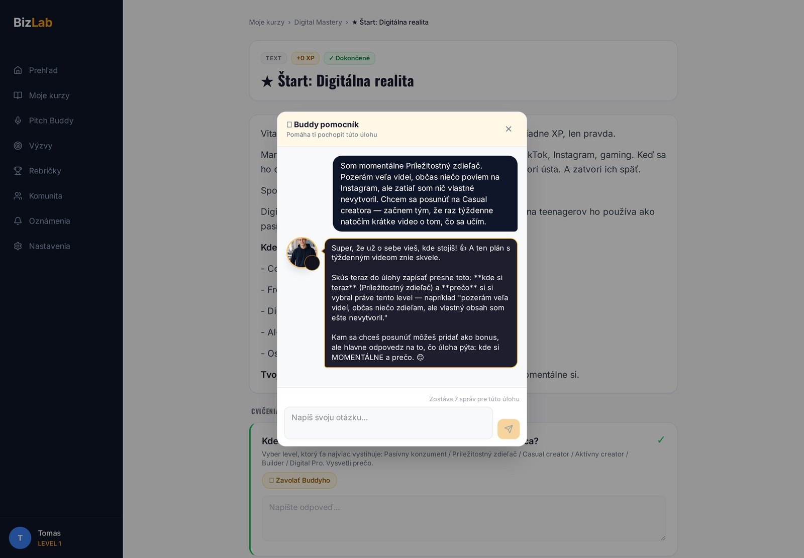 AI Buddy — ukážka z online kurzu BizLaboratory