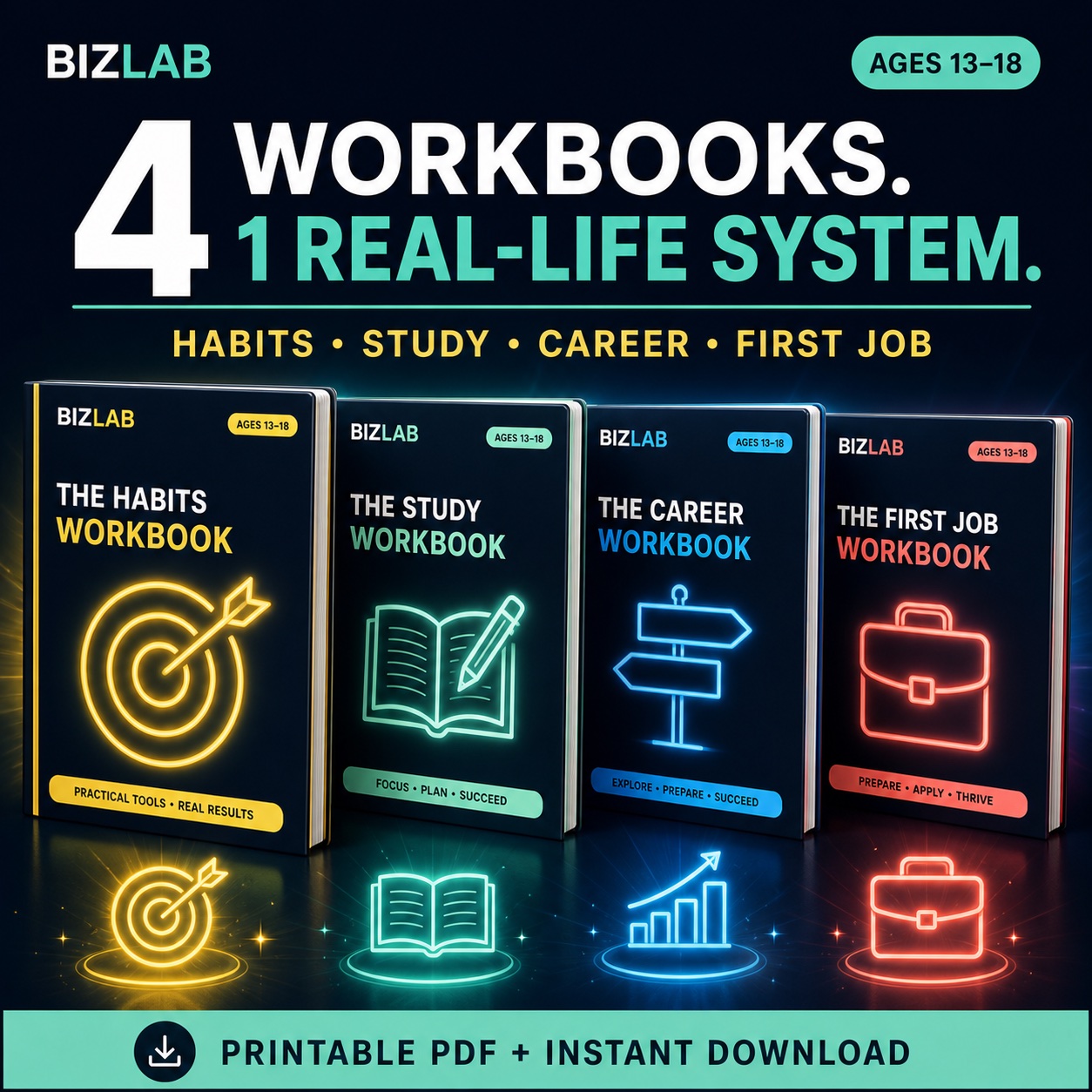 Teen Life Skills Workbook Bundle — BizLaboratory digital workbook cover