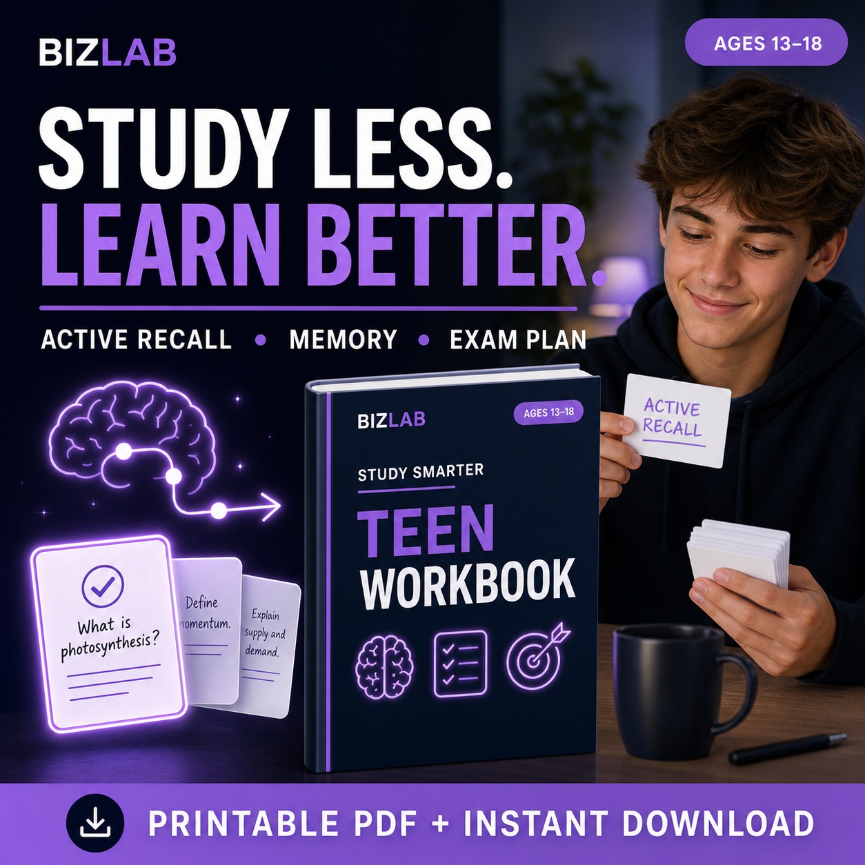 Study Smarter Teen Workbook — BizLaboratory digital workbook cover