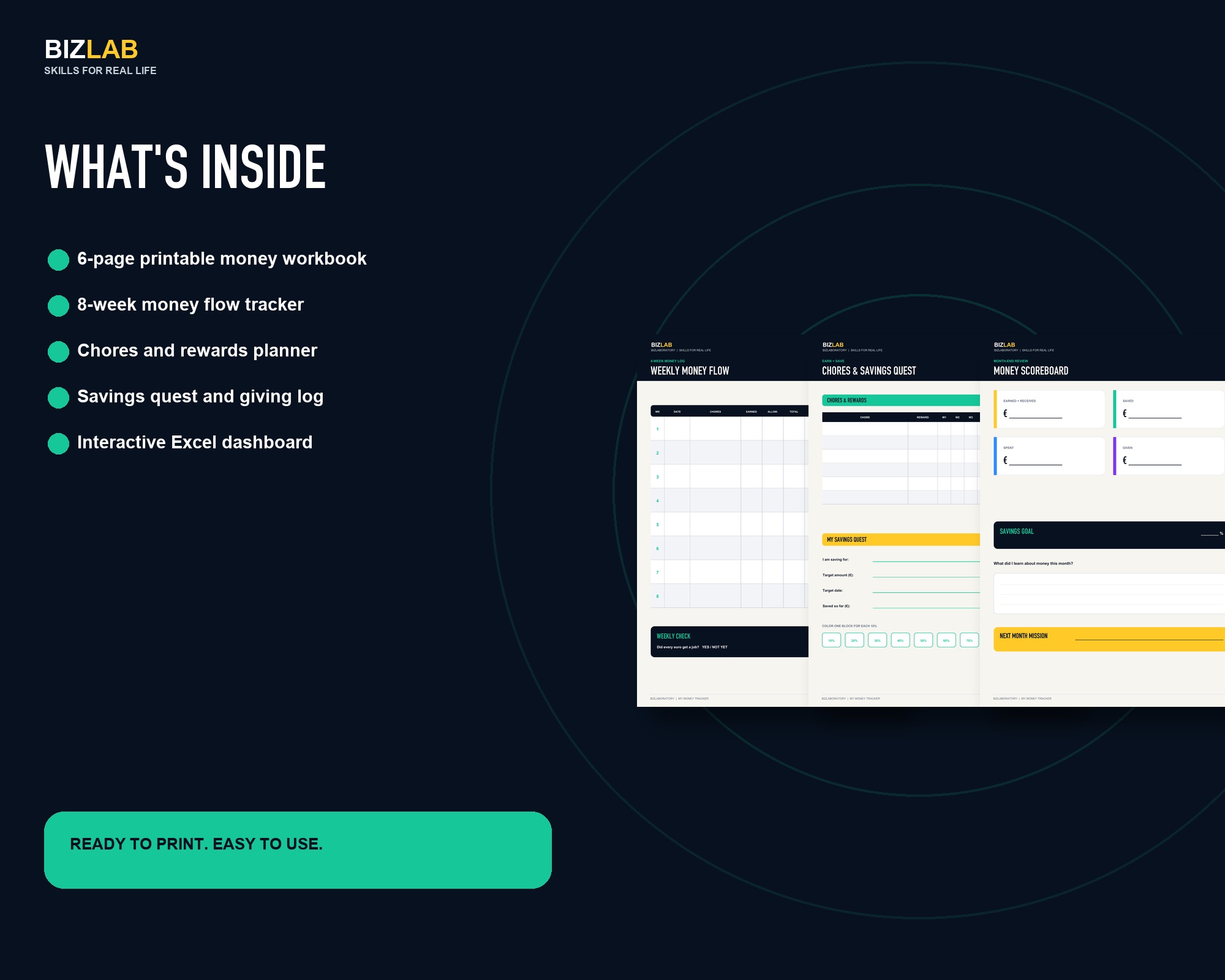 Teen Money Tracker Workbook — preview 1