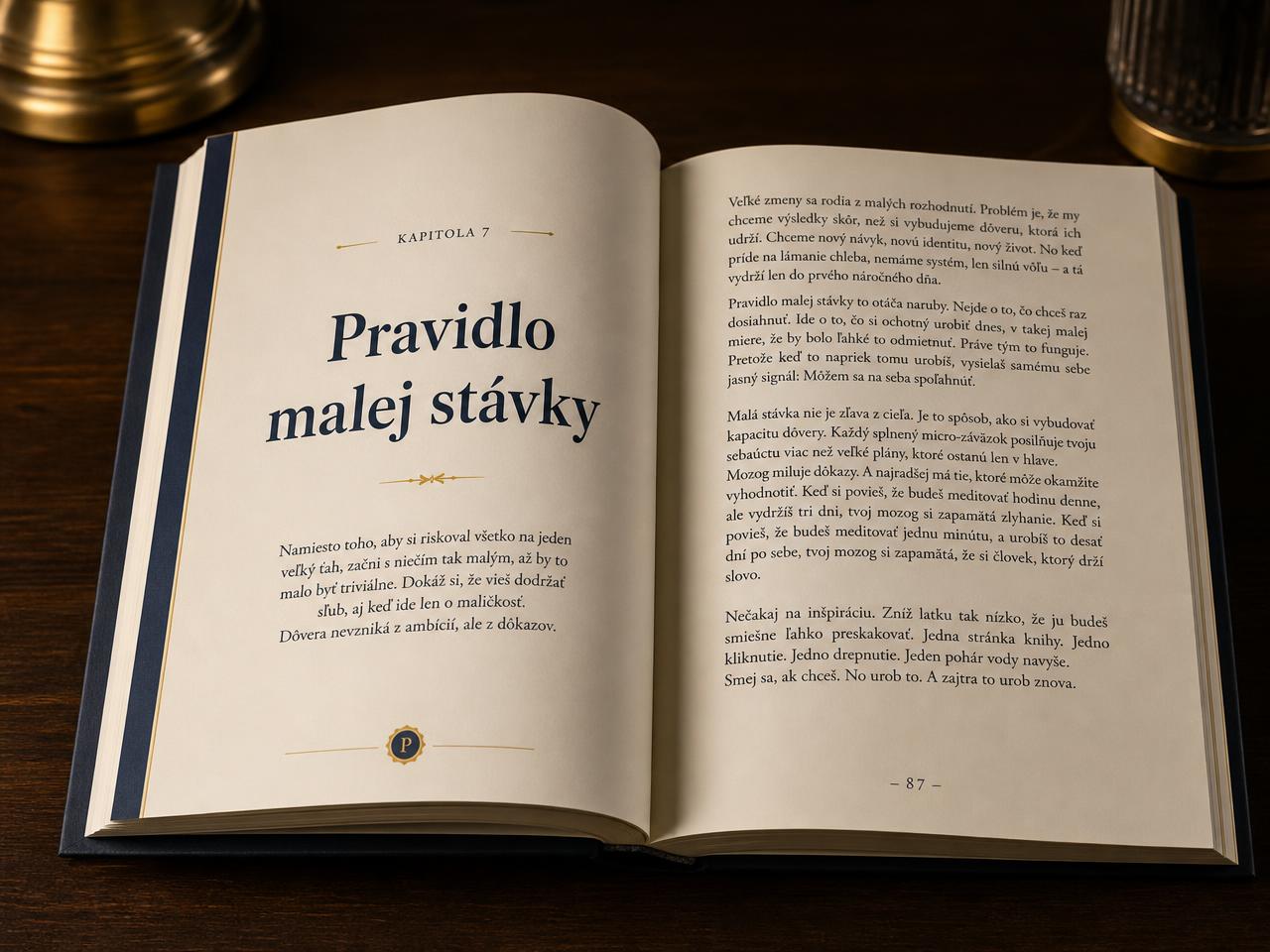 Otvorená kniha Founder Mindset pre rodičov — začiatok kapitoly Pravidlo malej stávky