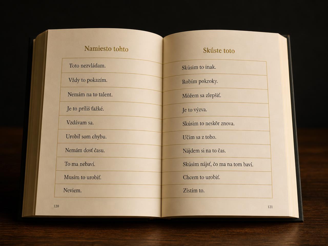Dvojstrana s porovnaním Namiesto tohto / Skúste toto
